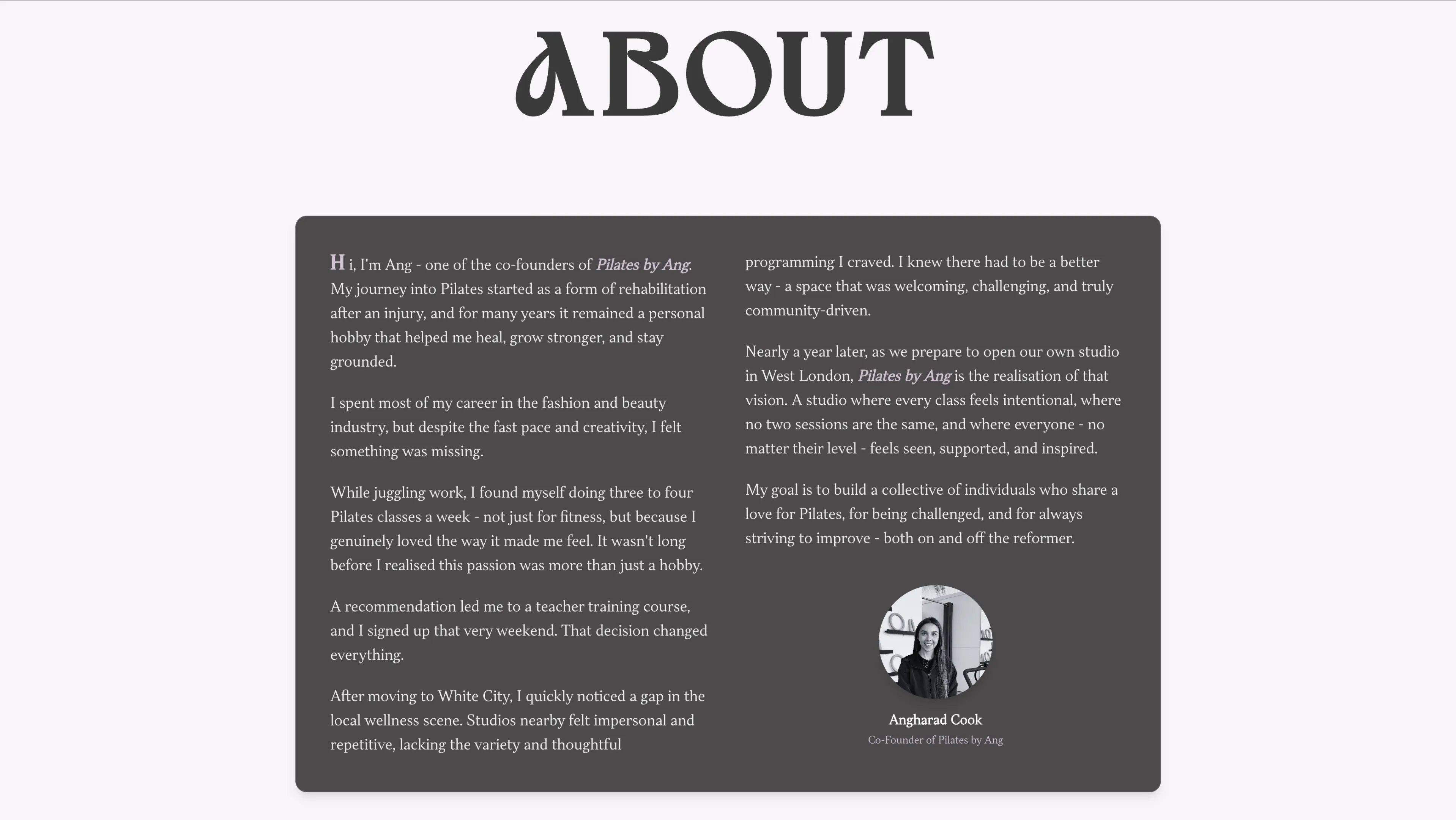 Fitness Studio Marketing Website screenshot 2